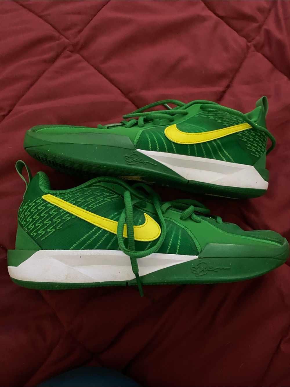 Nike Kids Green and Yellow Low-Top Sneakers